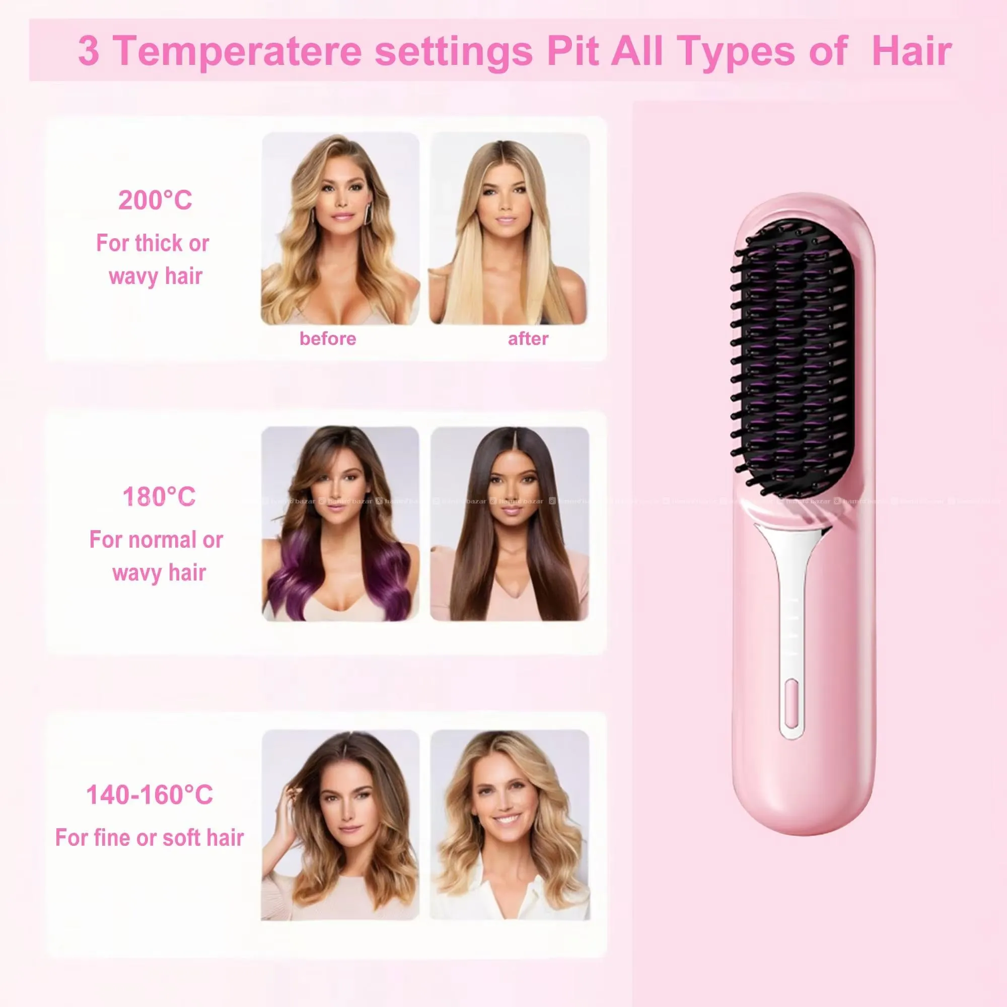 Hair Straightener Comb Wireless 5