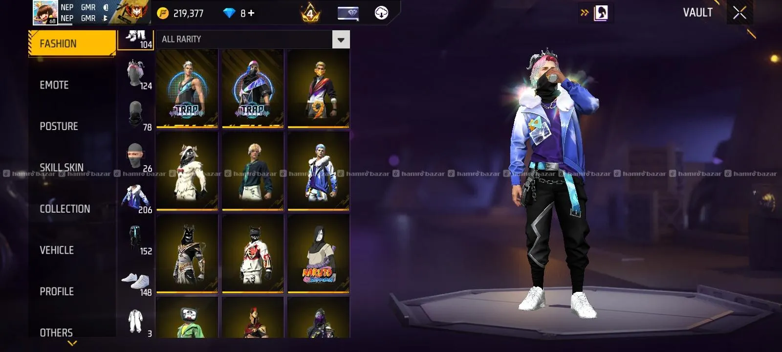 FREE FIRE ID SELL LEVEL 68 4