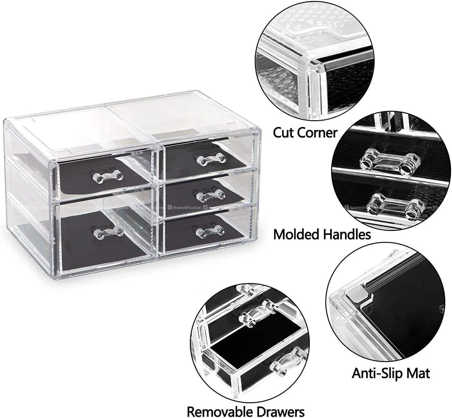 Clear Cosmetic Storage Box & Makeup Organizer 2