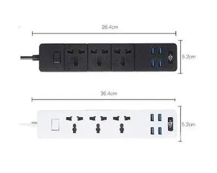Lucky Hawk LH-T18 3 Way + fast charge 4 USB port LH-T18 Extension Power Code 5