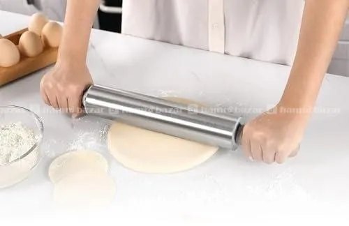 Rolling Pin Stainless Steel with Plastic Handles 7