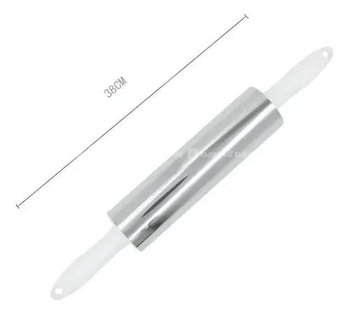 Rolling Pin Stainless Steel with Plastic Handles 3