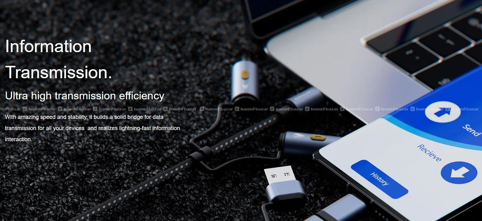 Braided Data Cable 6-in-1 60W Fast Charging 6