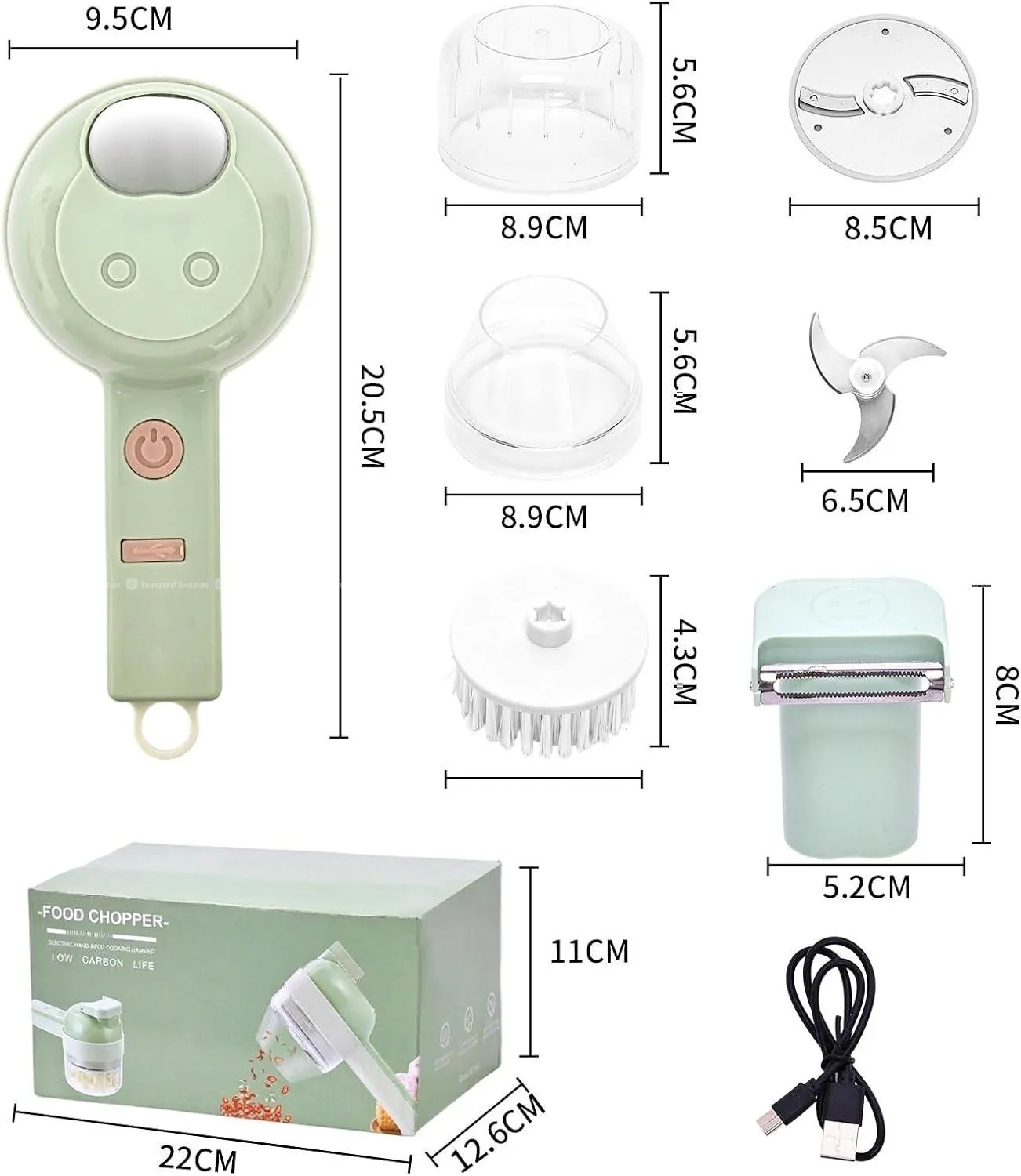 Vegetable Chopper 4-in-1 Electric 5