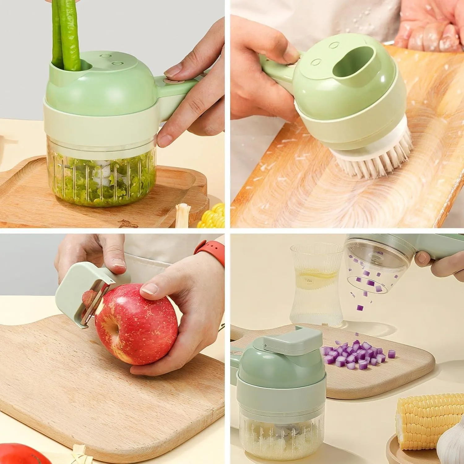 Vegetable Chopper 4-in-1 Electric 4