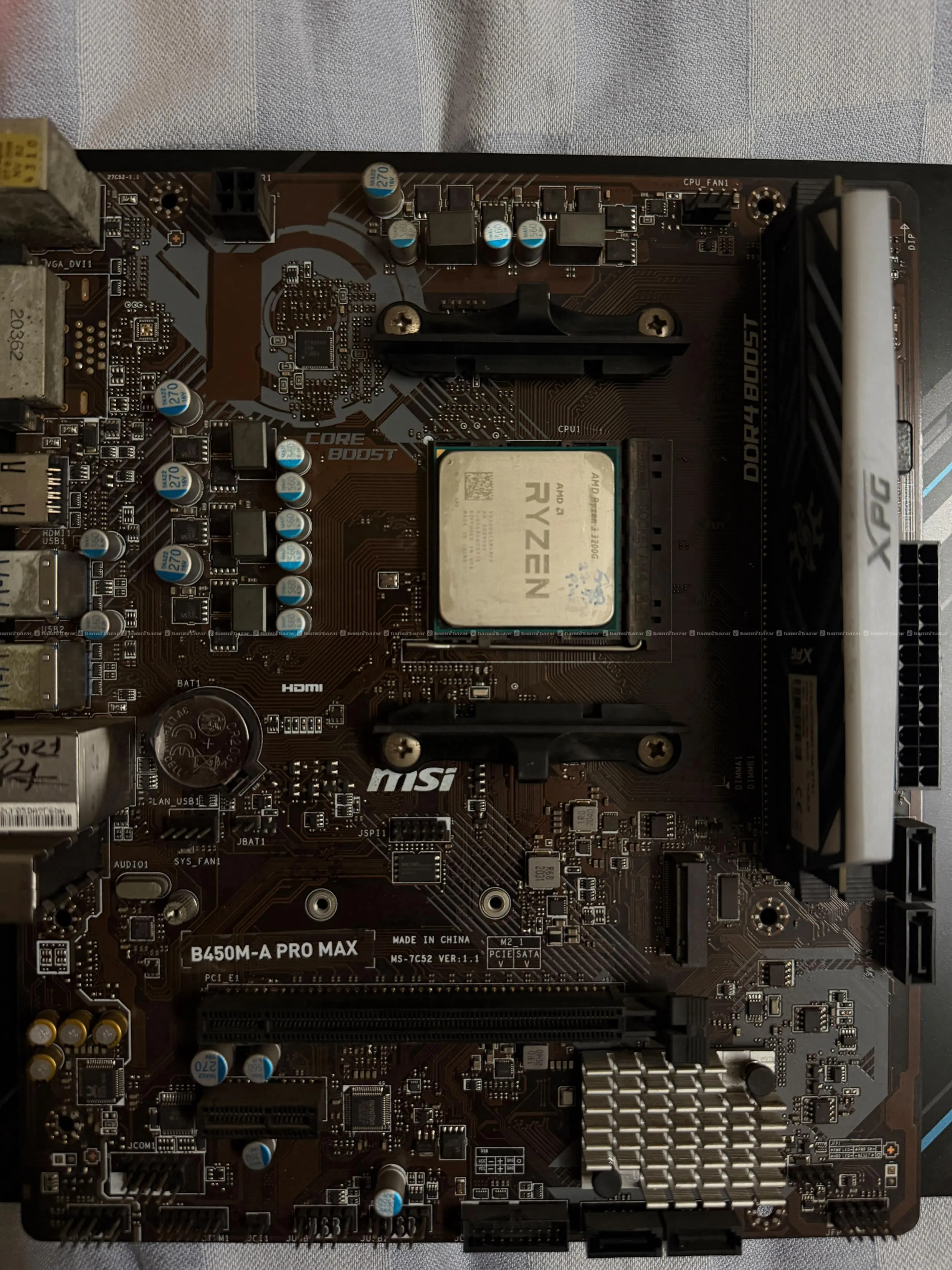 Ryzen 3 3200g+MSI B450a Pro Max+XPG Spectrix RGB 3