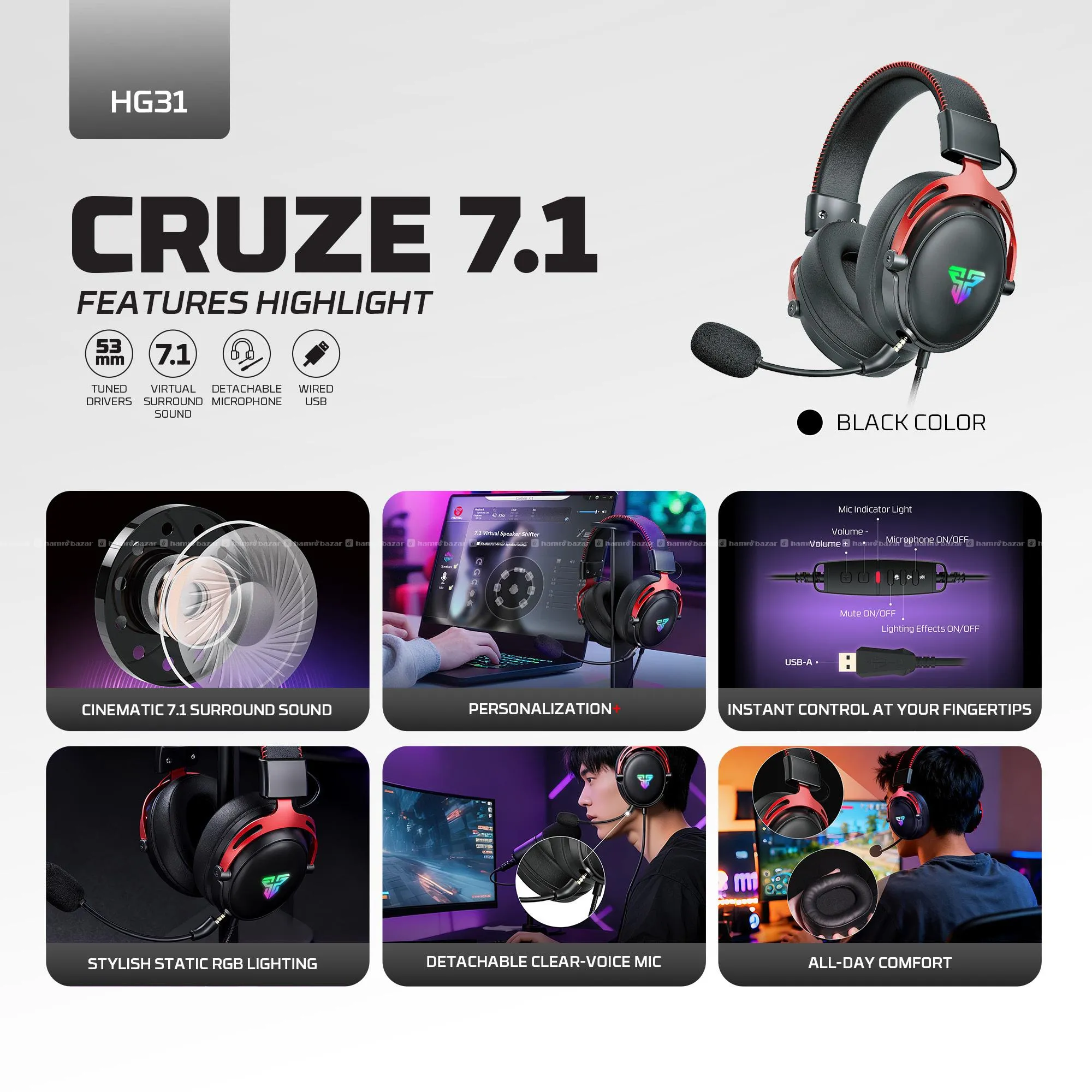 Fantech HG31 7.1 Gaming Headphone With Warrenty 4