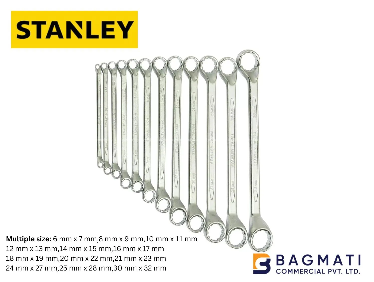 Shallow Offset Ring Spanner 6x7-30x32 Stanley 4