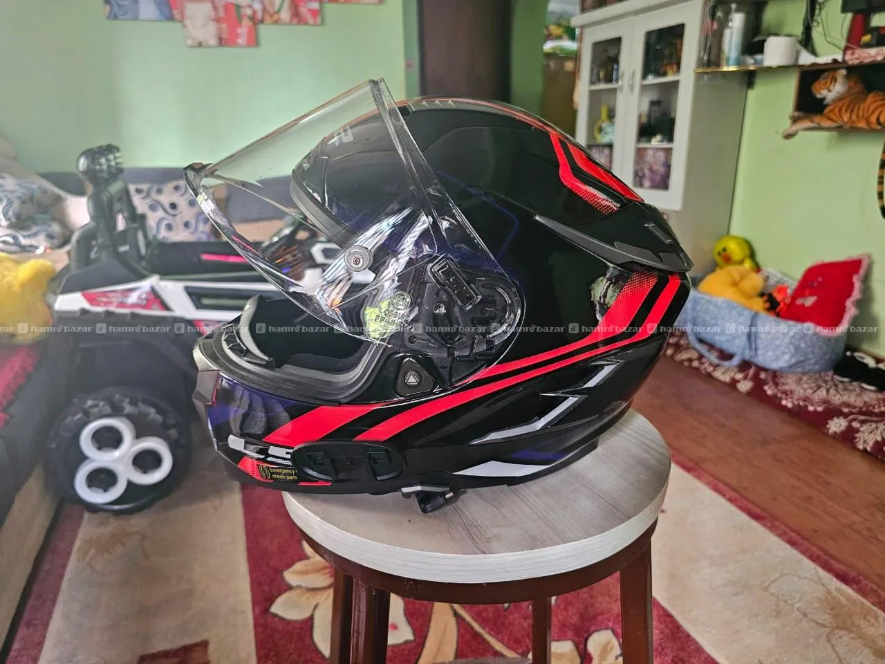 LS2 Challenger Helmet,intercom and unused pinlock 6