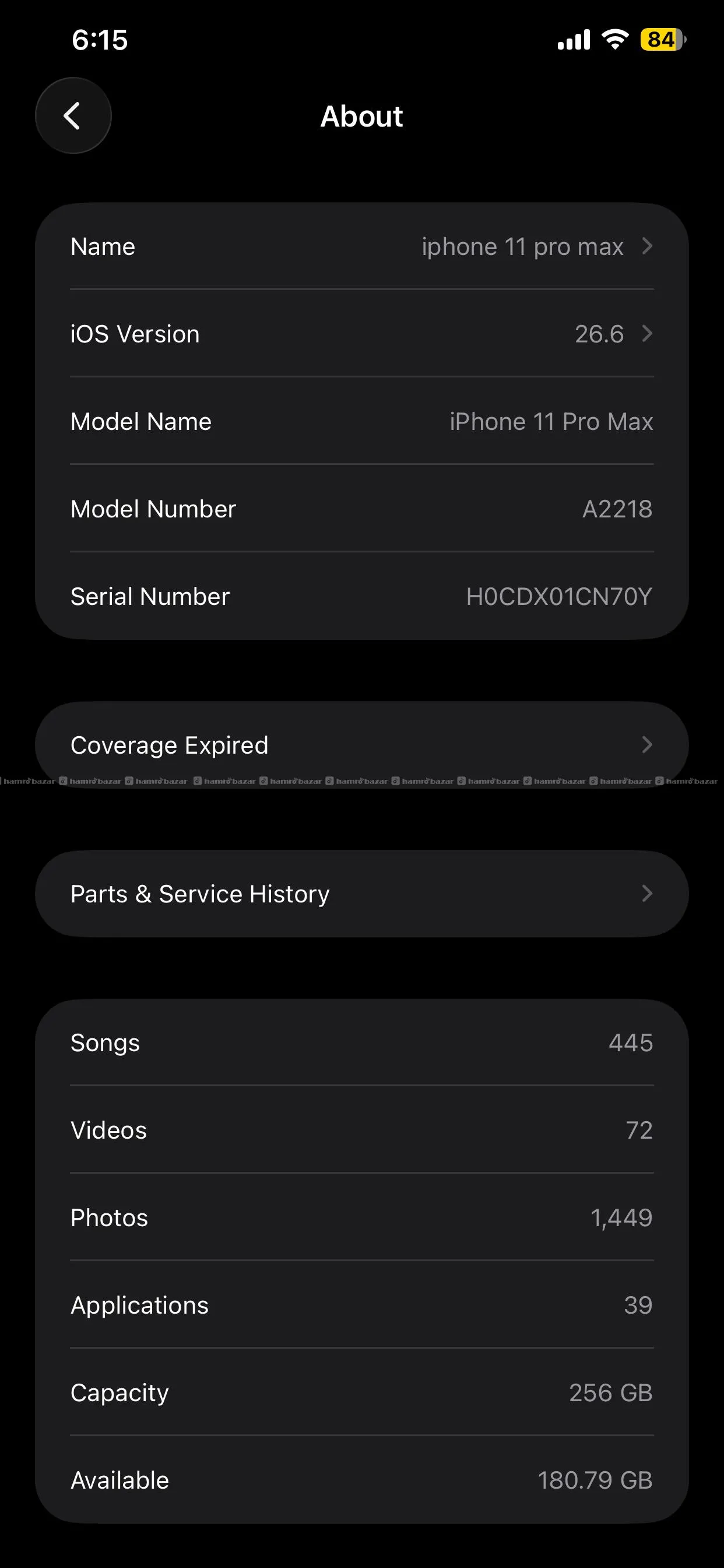 Iphone 11 pro max 256 5