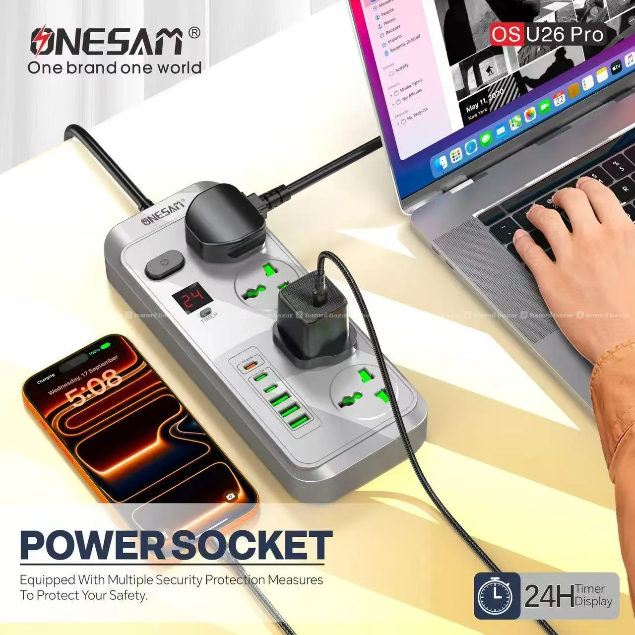 ONE SAM OS-U26 PRO MULTIPLUG With 24 Hour Timer 5