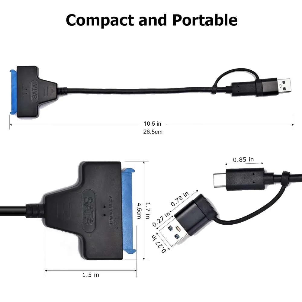 USB 3.0 to SATA/Type-C Adapter Sata Cable 3