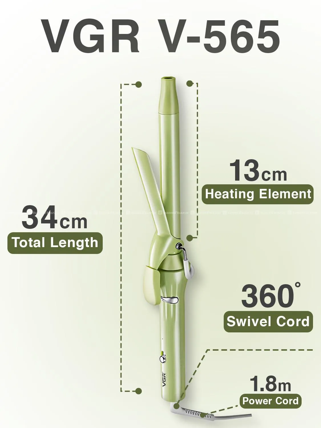 VGR V-565 Professional Electric Hair Curling Wand 5