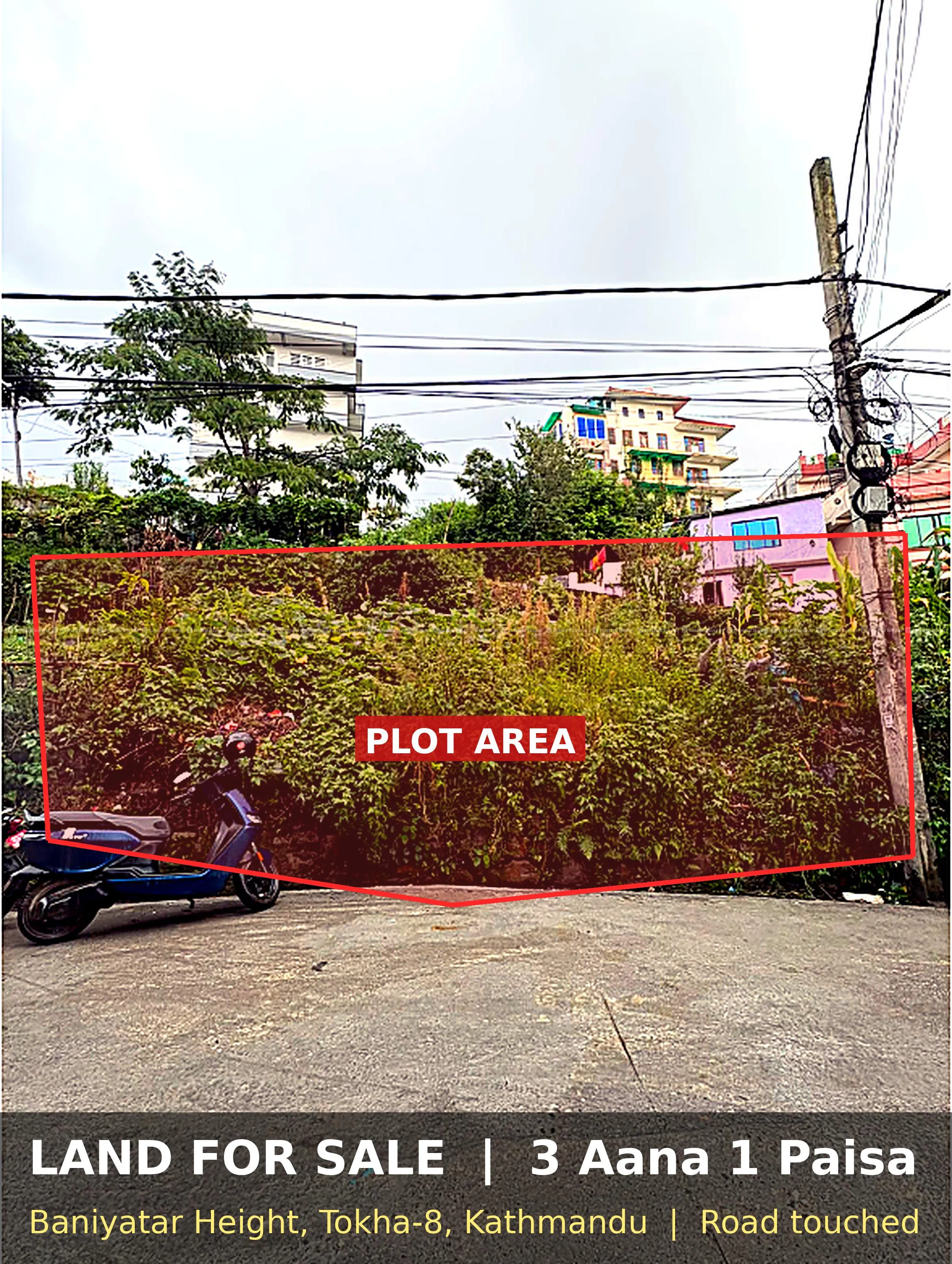 URGENT SALE ! 3 Aana 1 Paisa, Baniyatar, Road 13ft 3