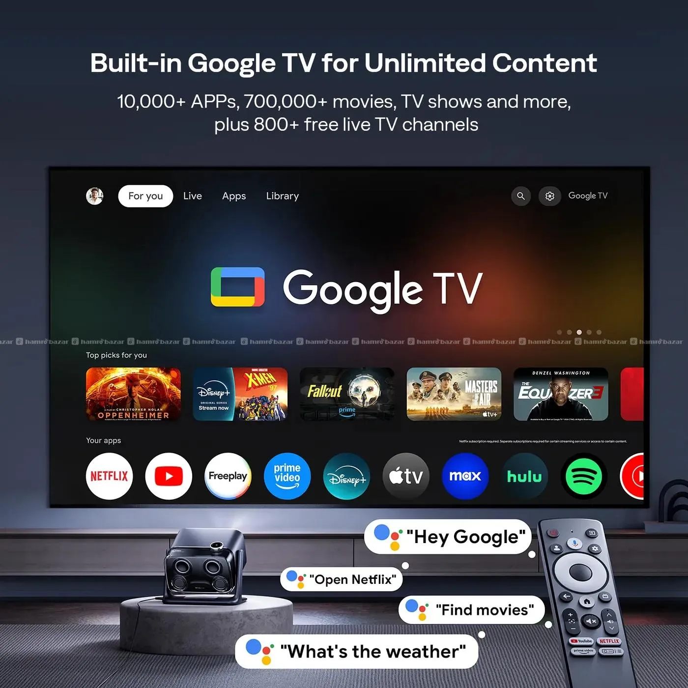 Aurzen BOOM mini Google TV Smart Projector 3