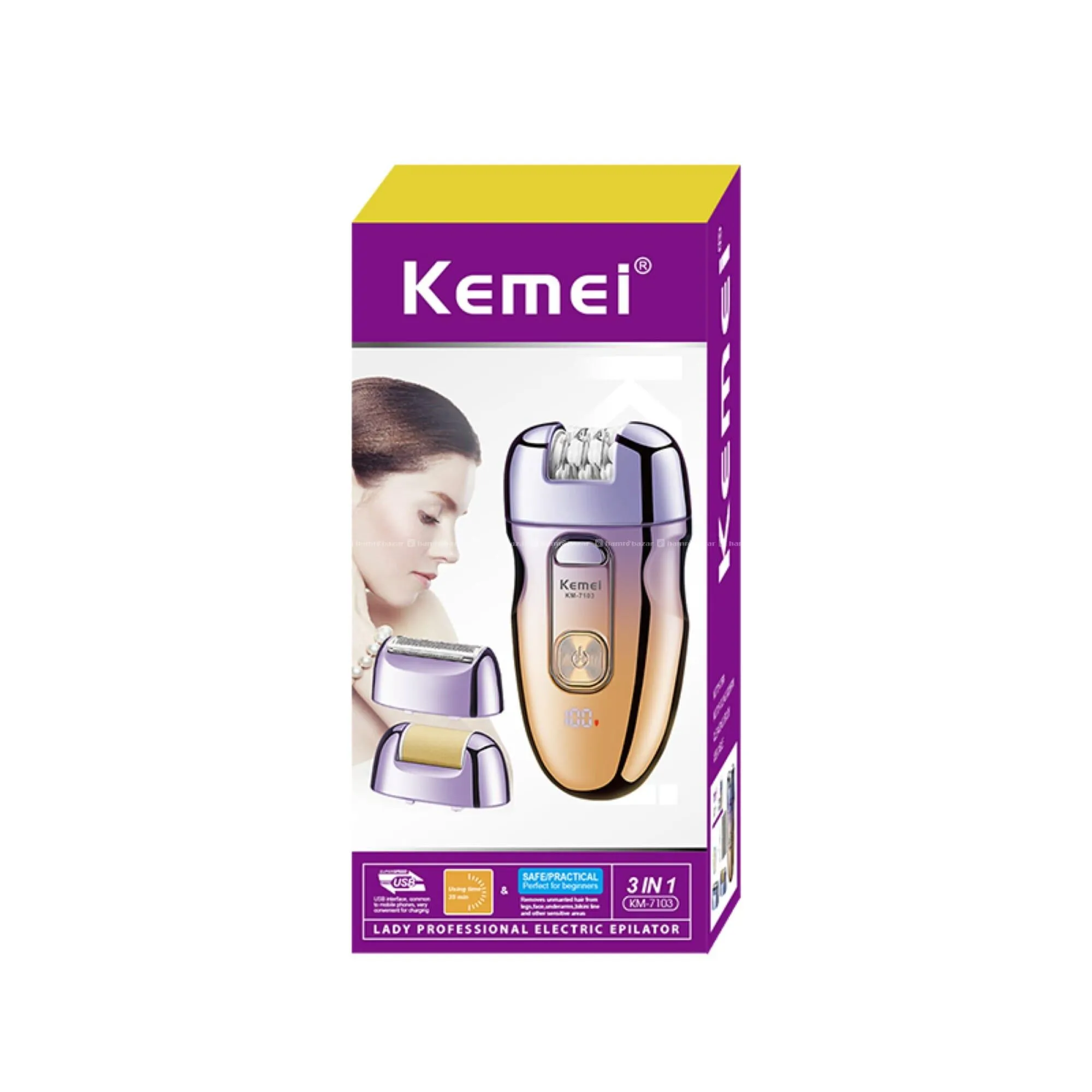 KEMEI KM-7103 3 in 1 Electric Hair Epilator 6