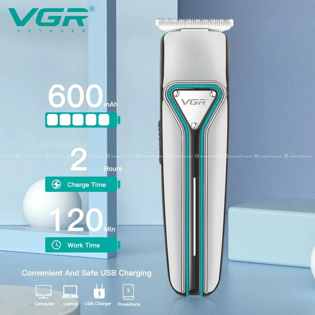VGR V-008 Professional Cordless Hair Trimmer 6