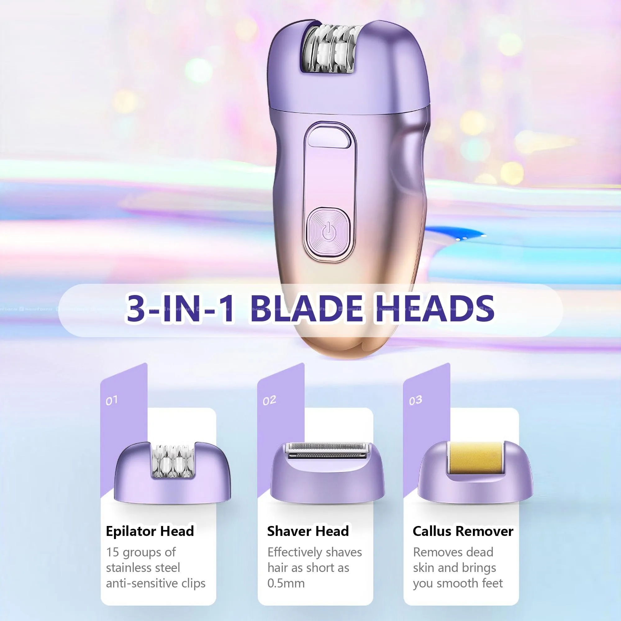 KEMEI KM-7103 3 in 1 Electric Hair Epilator 4