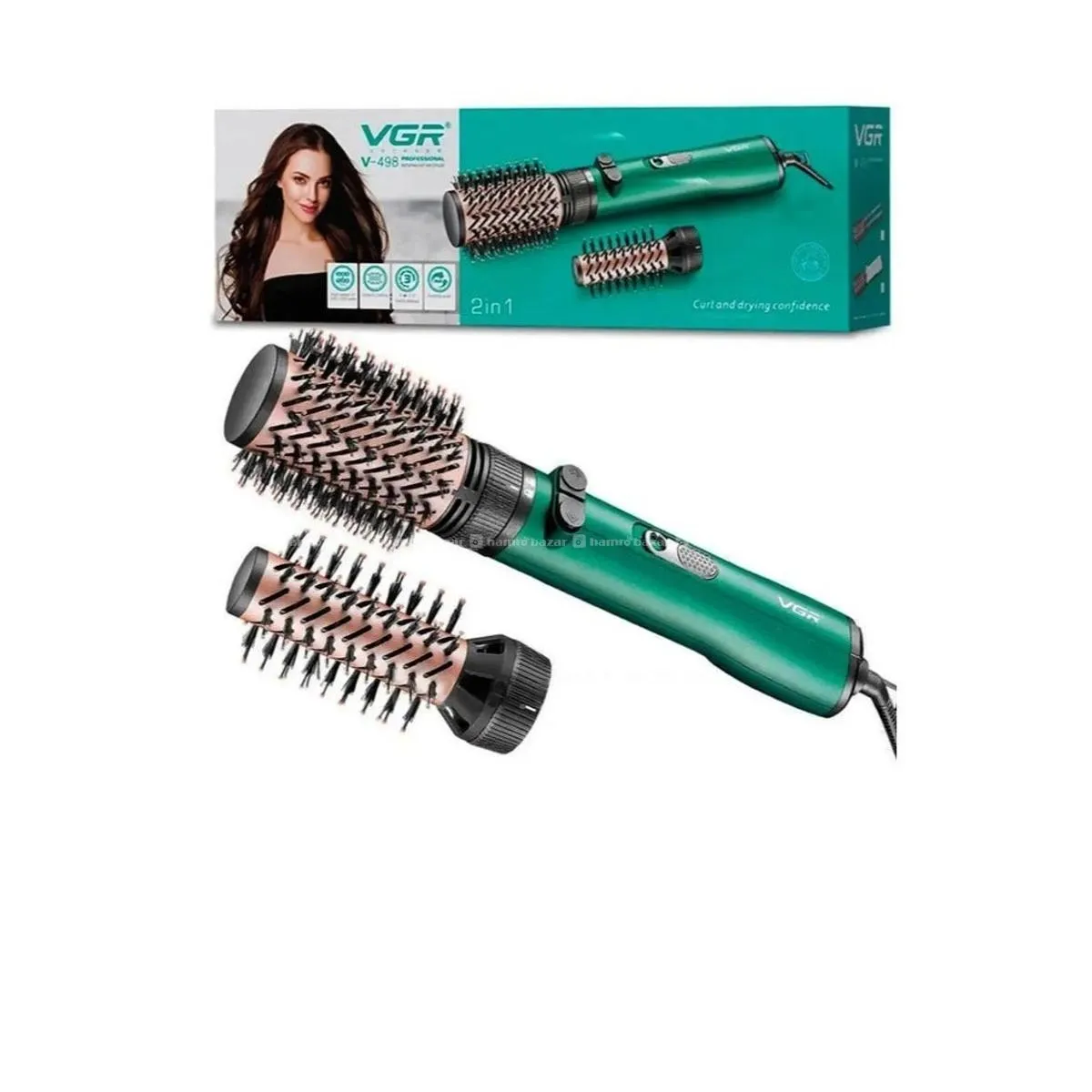 VGR V-498 2 in 1 Hair Dryer Brush Hot Air Styler 2