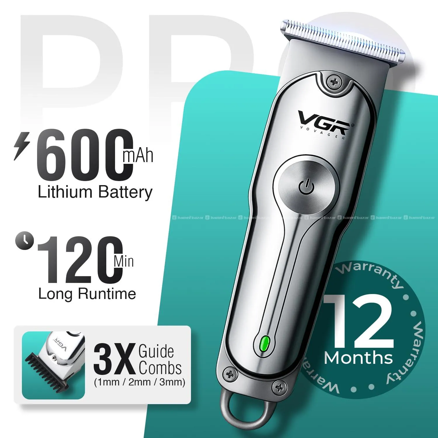 VGR V-071 Cordless Professional Hair Trimmer 3