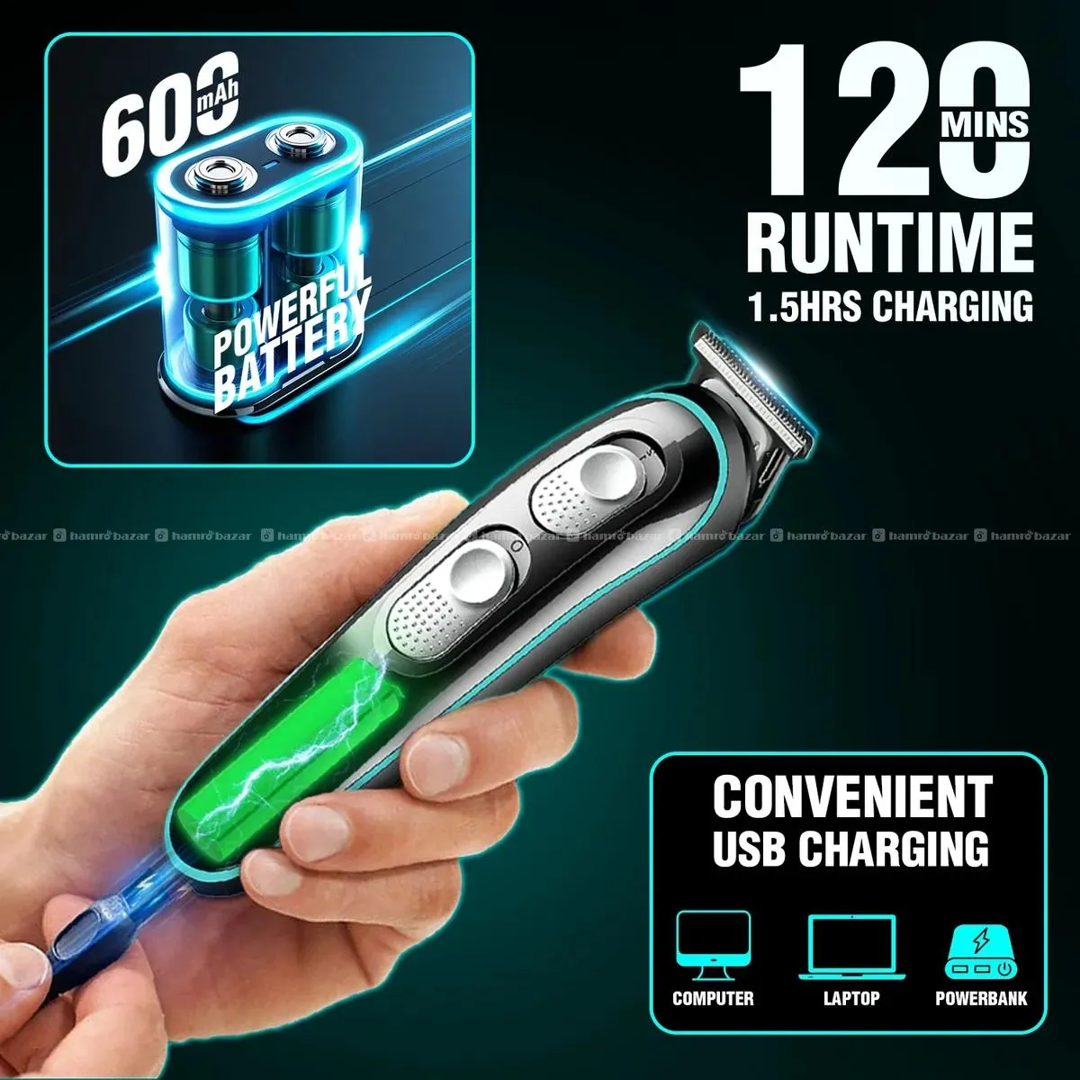 VGR V-055 Professional Hair Trimmer For Men 5