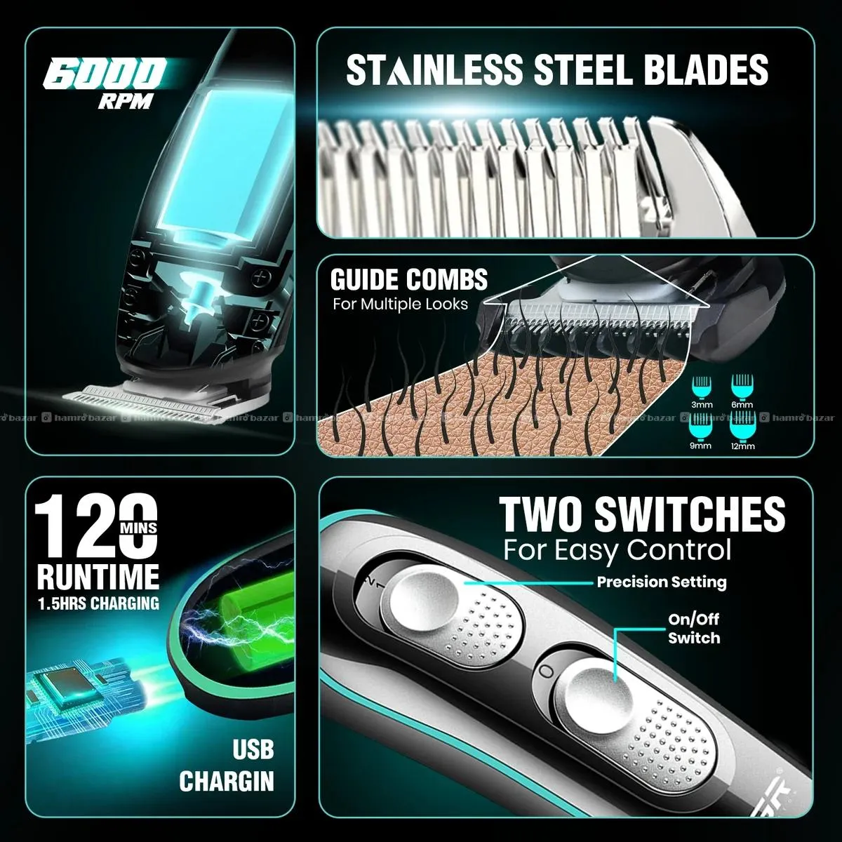 VGR V-055 Professional Hair Trimmer For Men 6