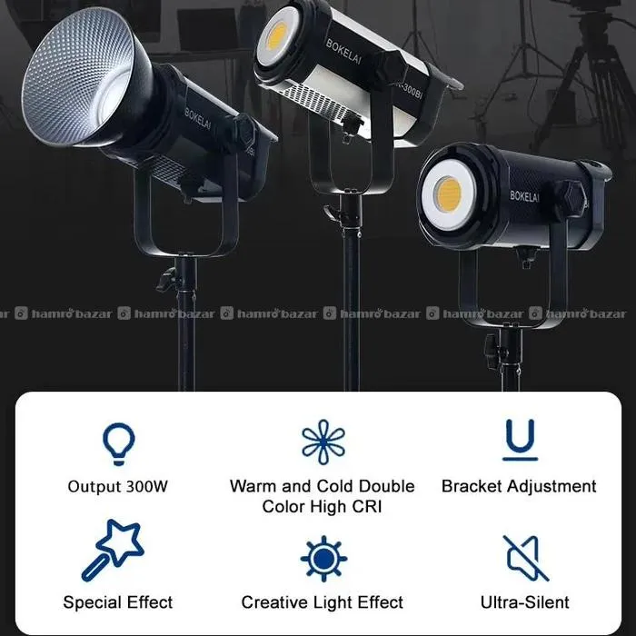 BOKELAI Professional Video Light (300W - BK-300Bi) 8