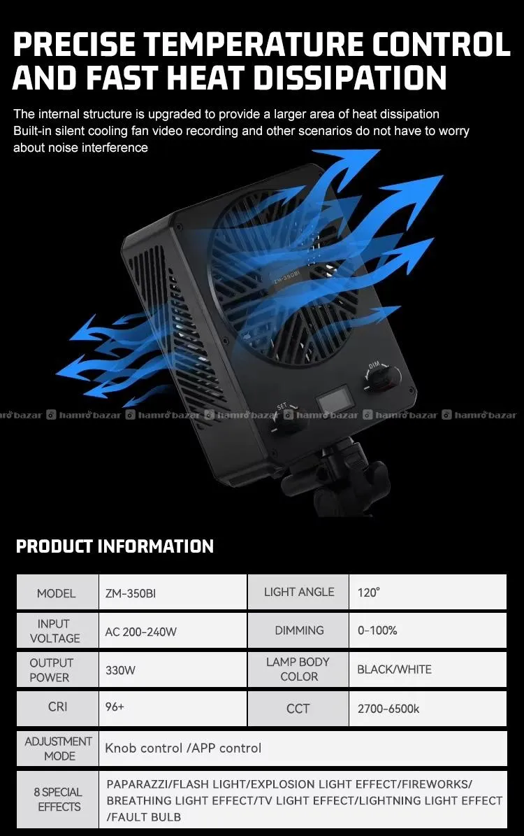 ZSYB ZM-350BI Bi-Color (300wt COB Studio Light) 7