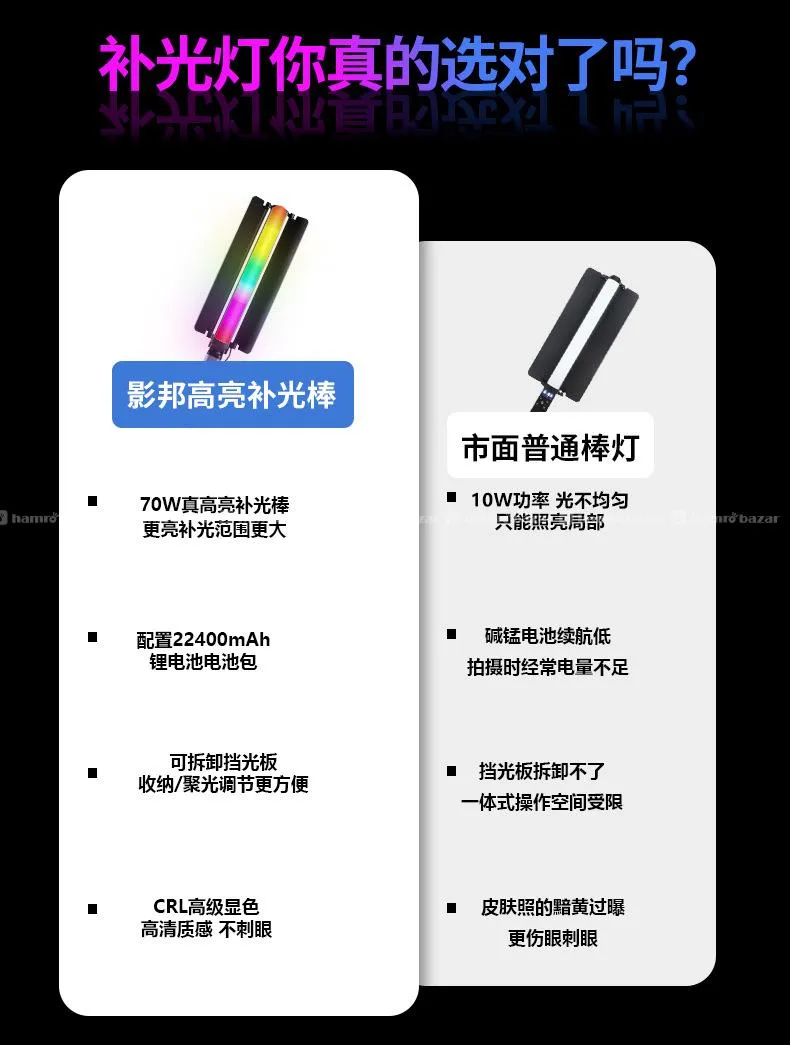 ZSYB 100wt RGB + Bi Color Proffesional Stick Light 3