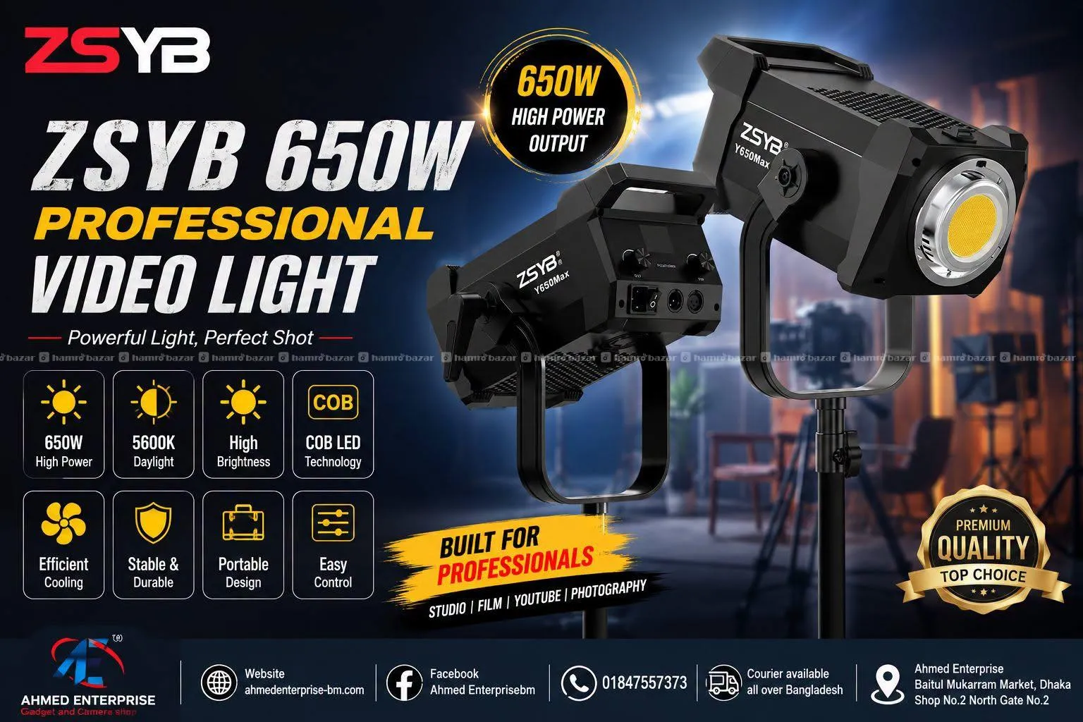 ZSYB Y650Max 650W Professional Video Light 8