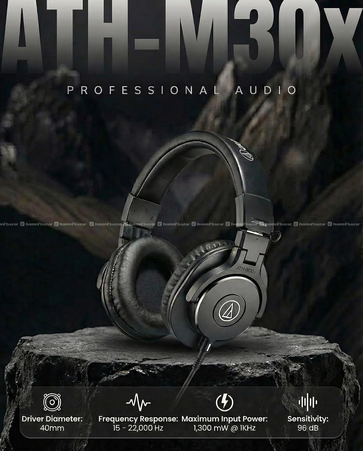 Audio-Technica ATH-M30x Studio Headphones 6