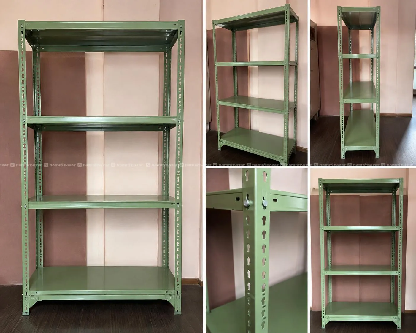 Green Steel Storage Rack / 5-Tier Metal Rack |