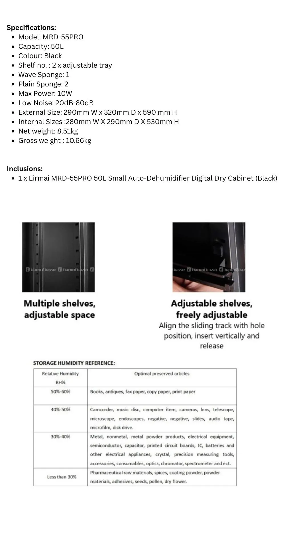 Eirmai MRD-55PRO Digital Dry Cabinet (50L) 7