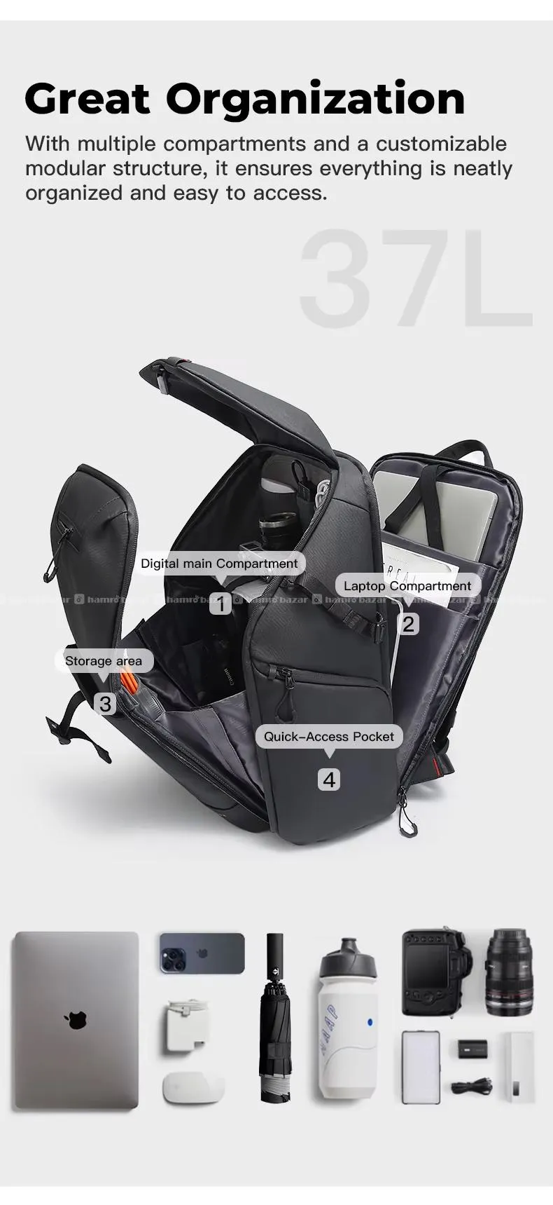 BANGE 37L Camera & Tech Bag 7