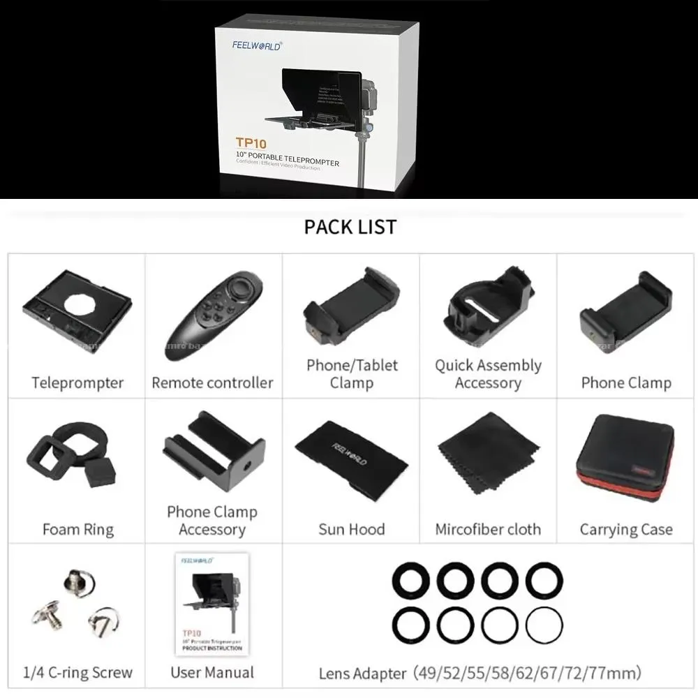 FEELWORLD TP10 Portable 10" Folding Teleprompter 7