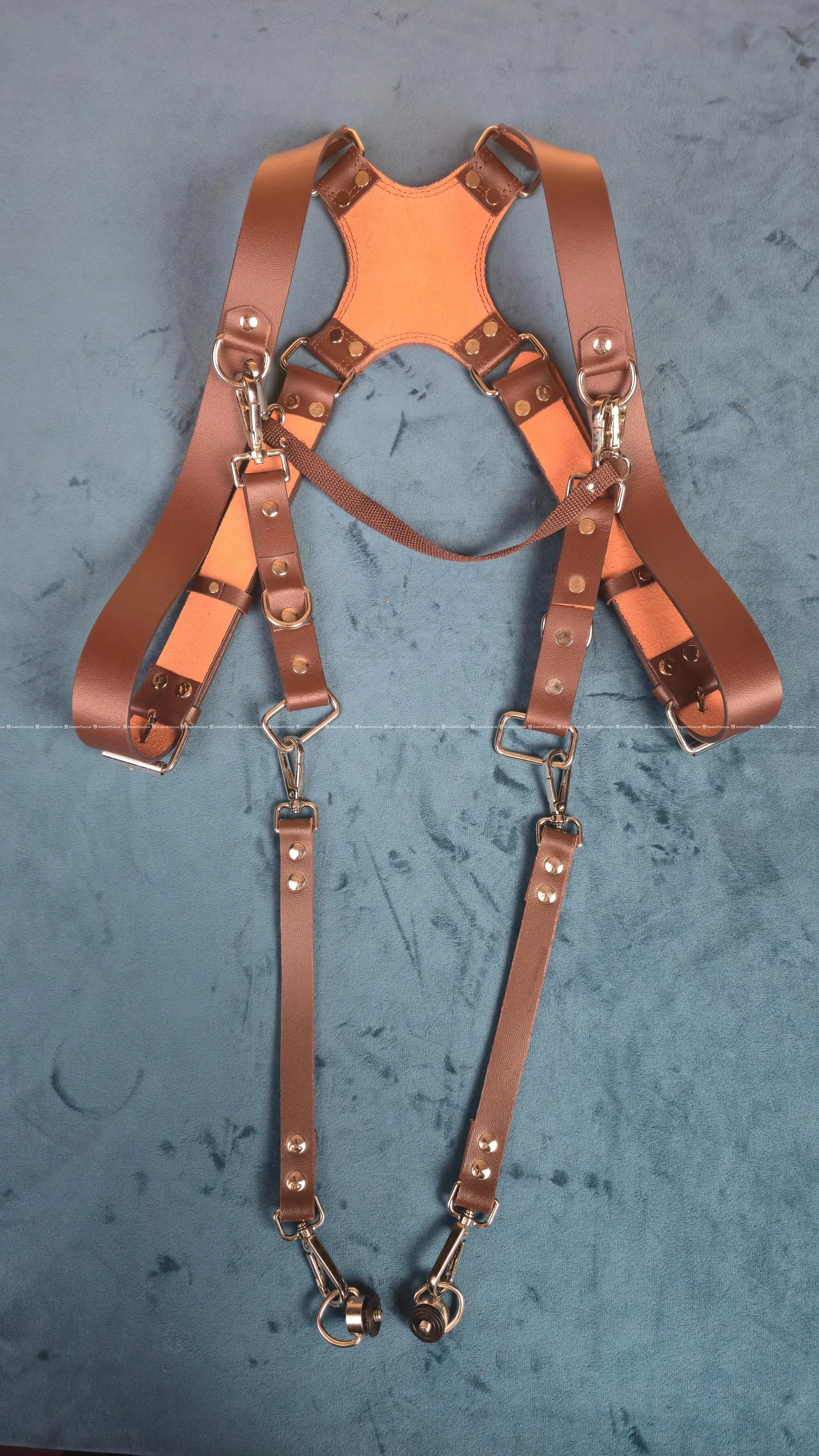 Dual Camera Leather Harness Strap 6