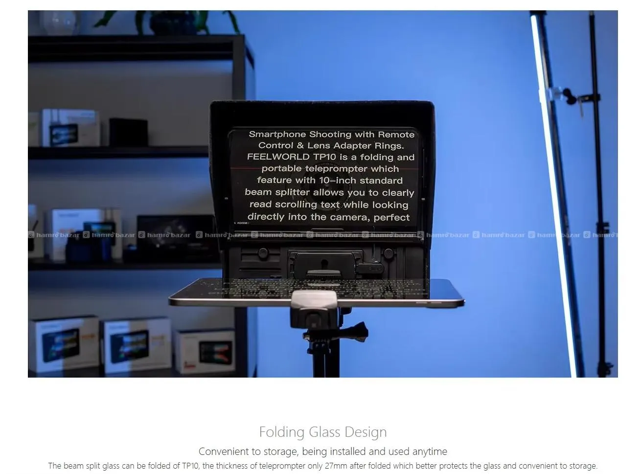 FEELWORLD TP10 Portable 10" Folding Teleprompter 4