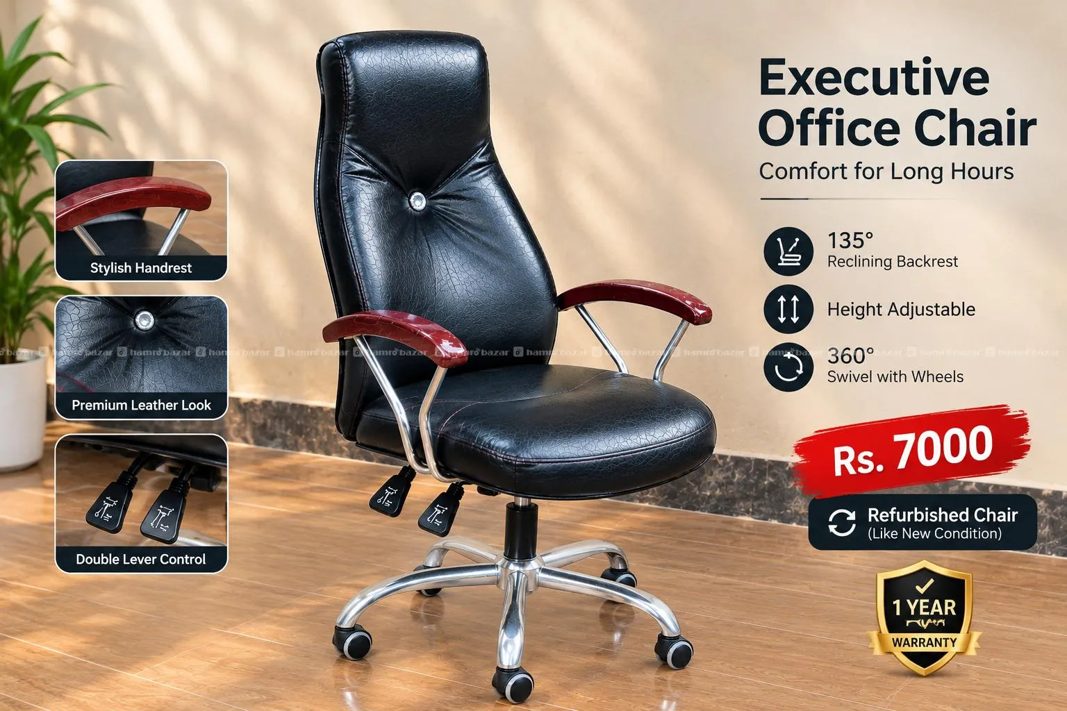 Refurbished Executive Office Chair |135° Reclining 8