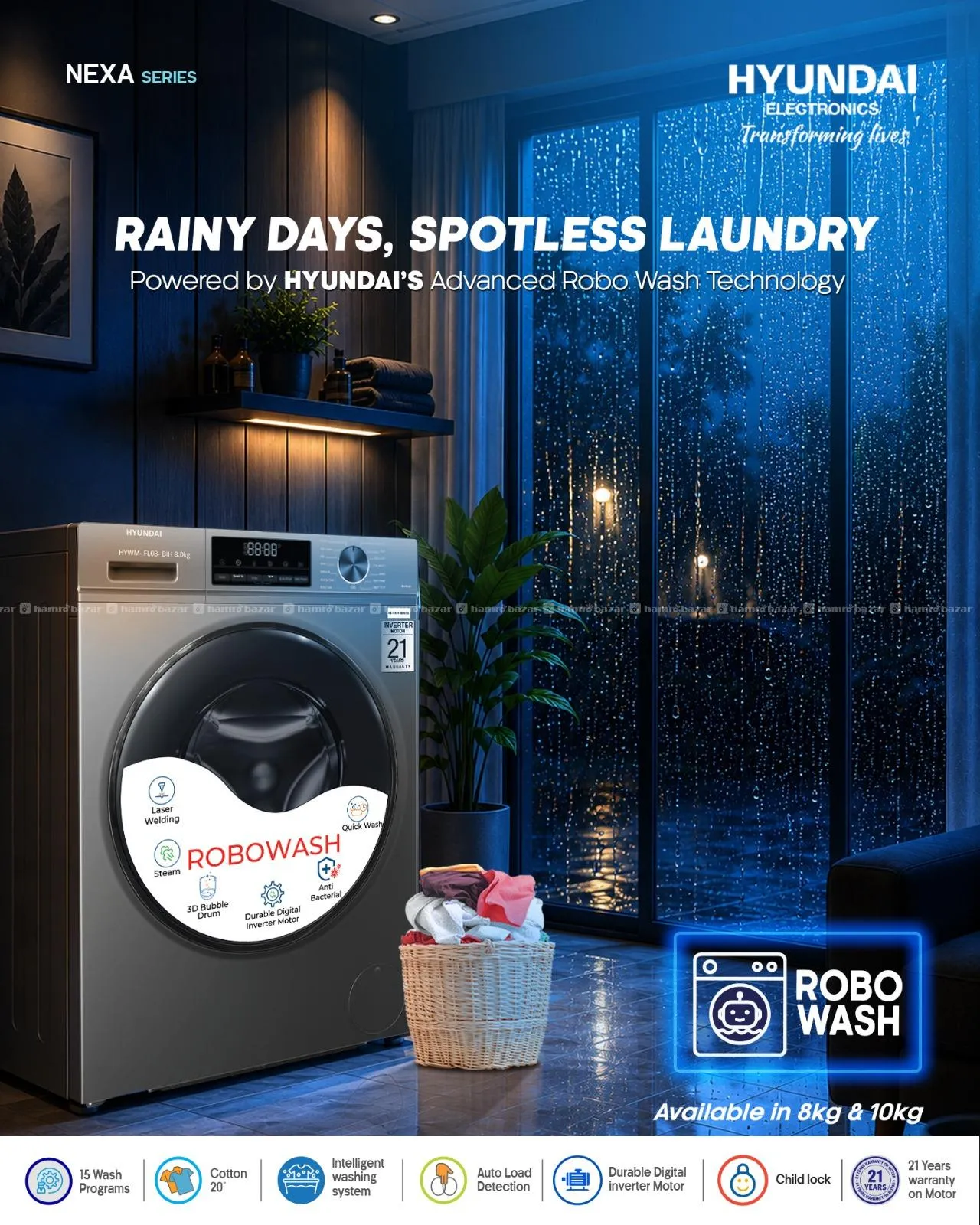 Hyundai Washing Machine 10Kg , 21 Years Warranty 3