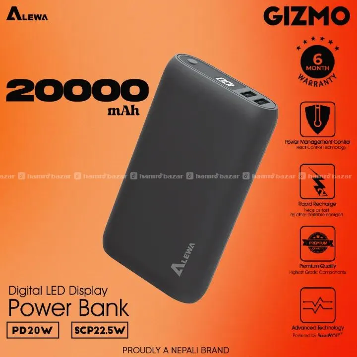 ALEWA GIZMO 20000mah Powerbank 22.5 Watt 2