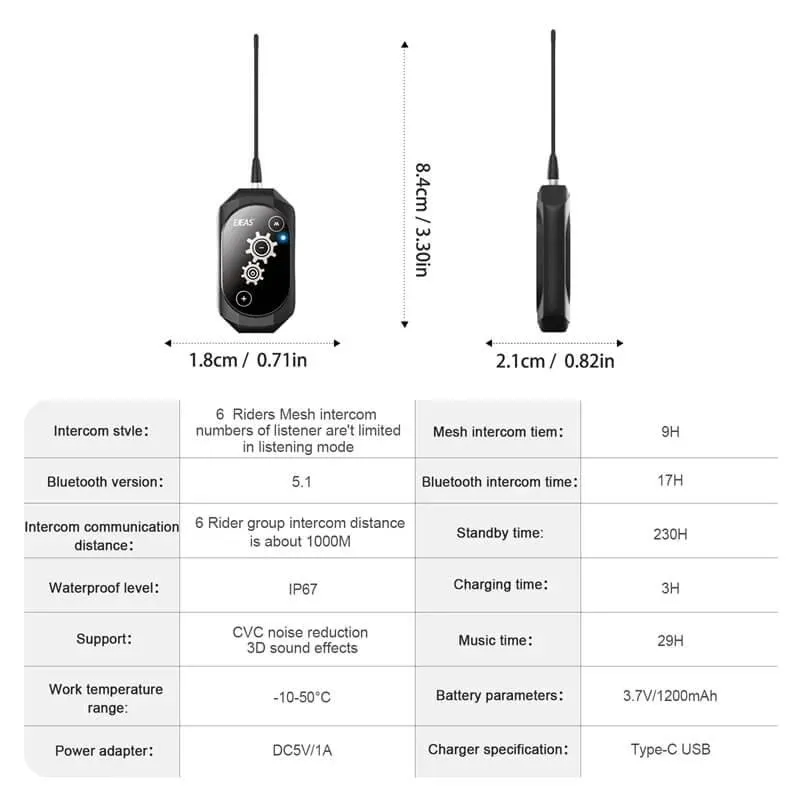 EJEAS full duplex mesh Professional Intercom 2