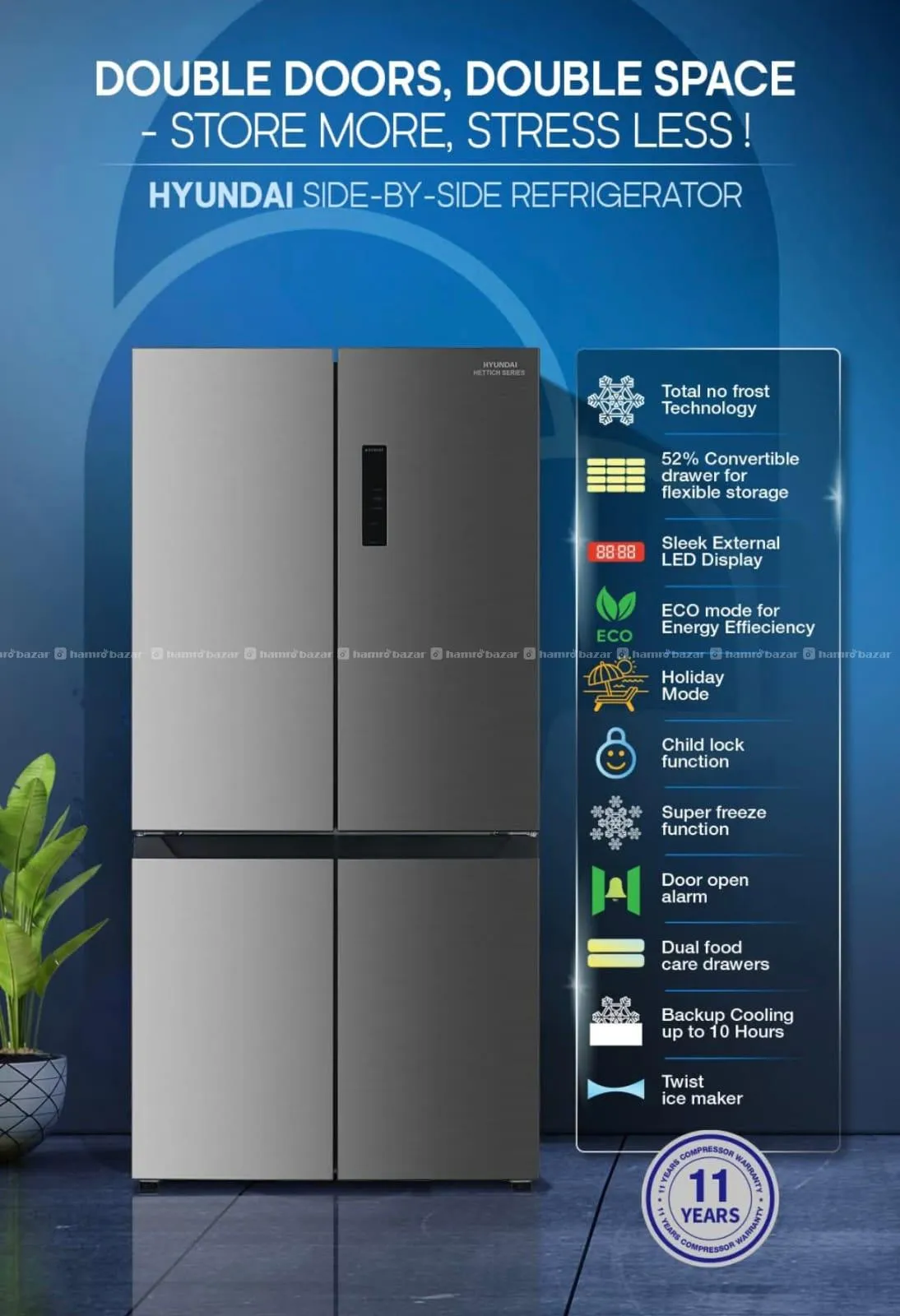 Hyundai Multi Door Inverter Refrigerators 725L. 2