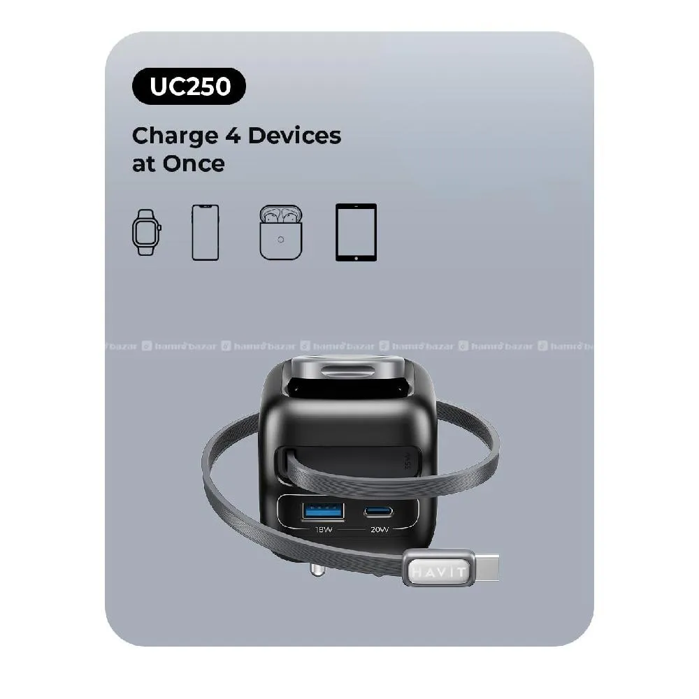 Havit UC250 A-UK USB retractable cable 6