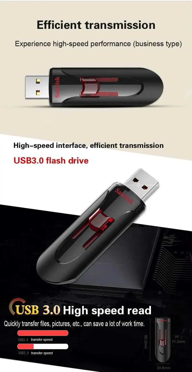 Cruzer Glide 3.0 USB Flash Drive - 128GB 2