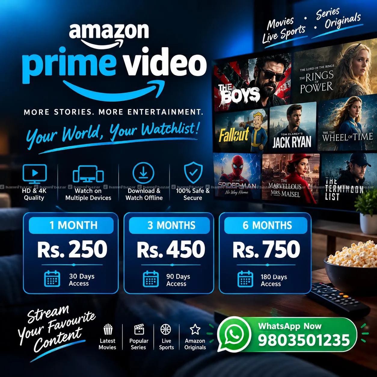 Buy amazon prime video starting at just 250.