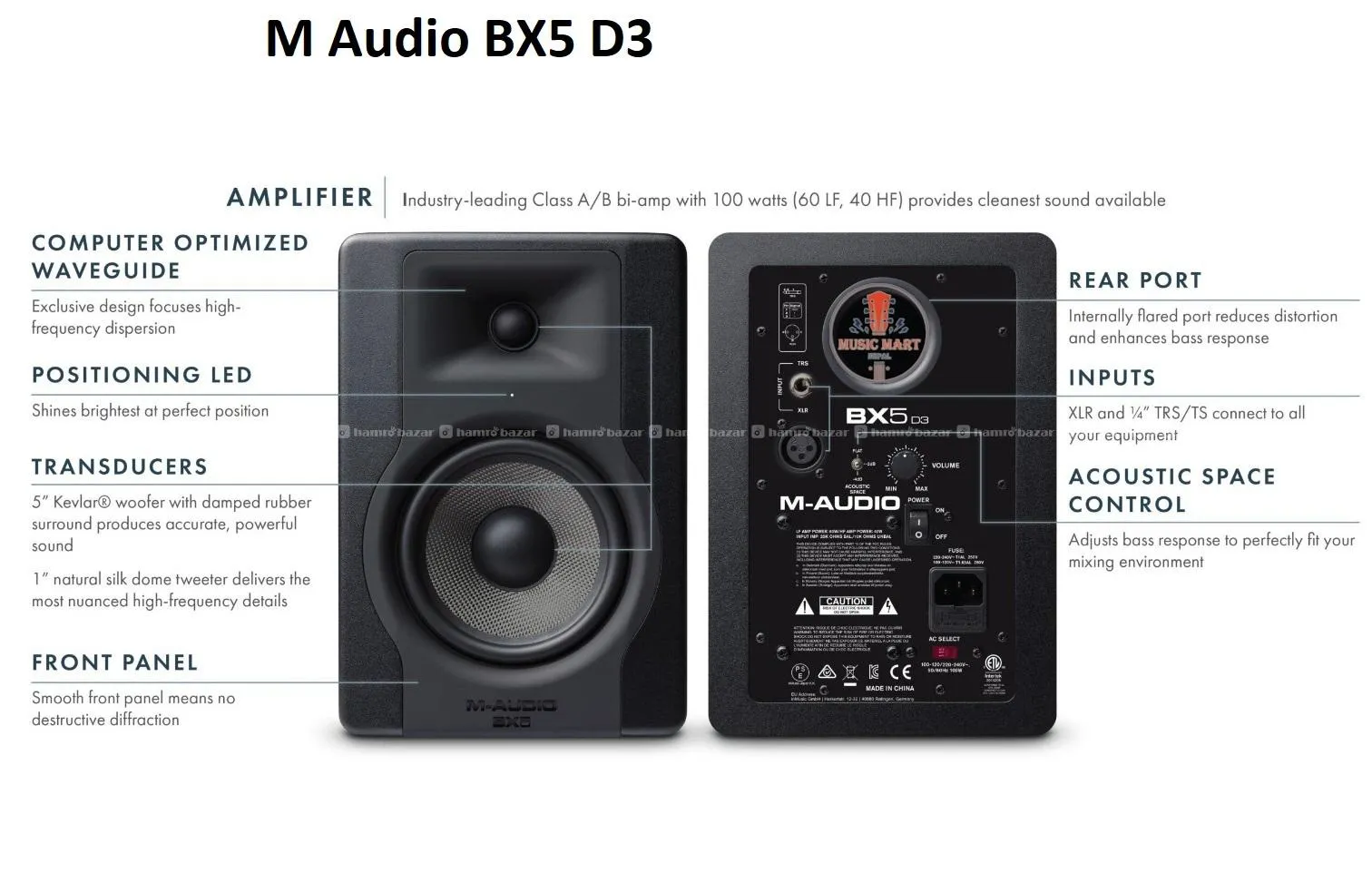 M-Audio BX5B3 Studio Moniter Pair 3