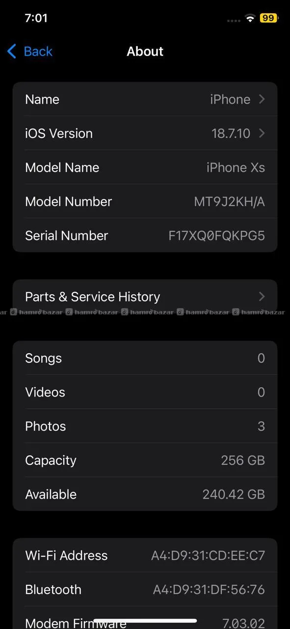 iPhone Xs, 256 GB, Silver color