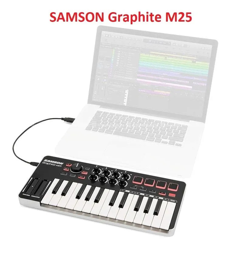 Samson Graphite M25 Mini USB MIDI Controller 3