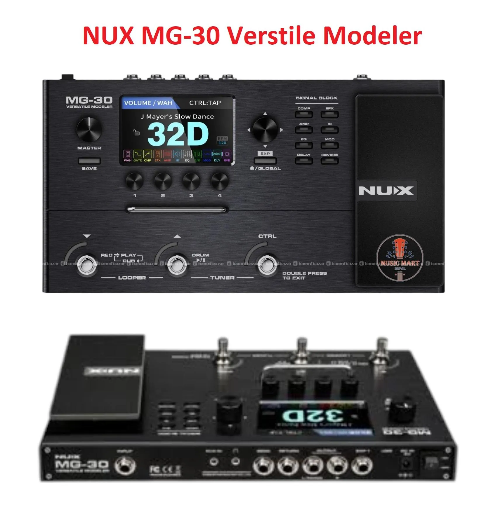 NUX MG-30 Versatile Modeler Guitar Multi Pedal 3