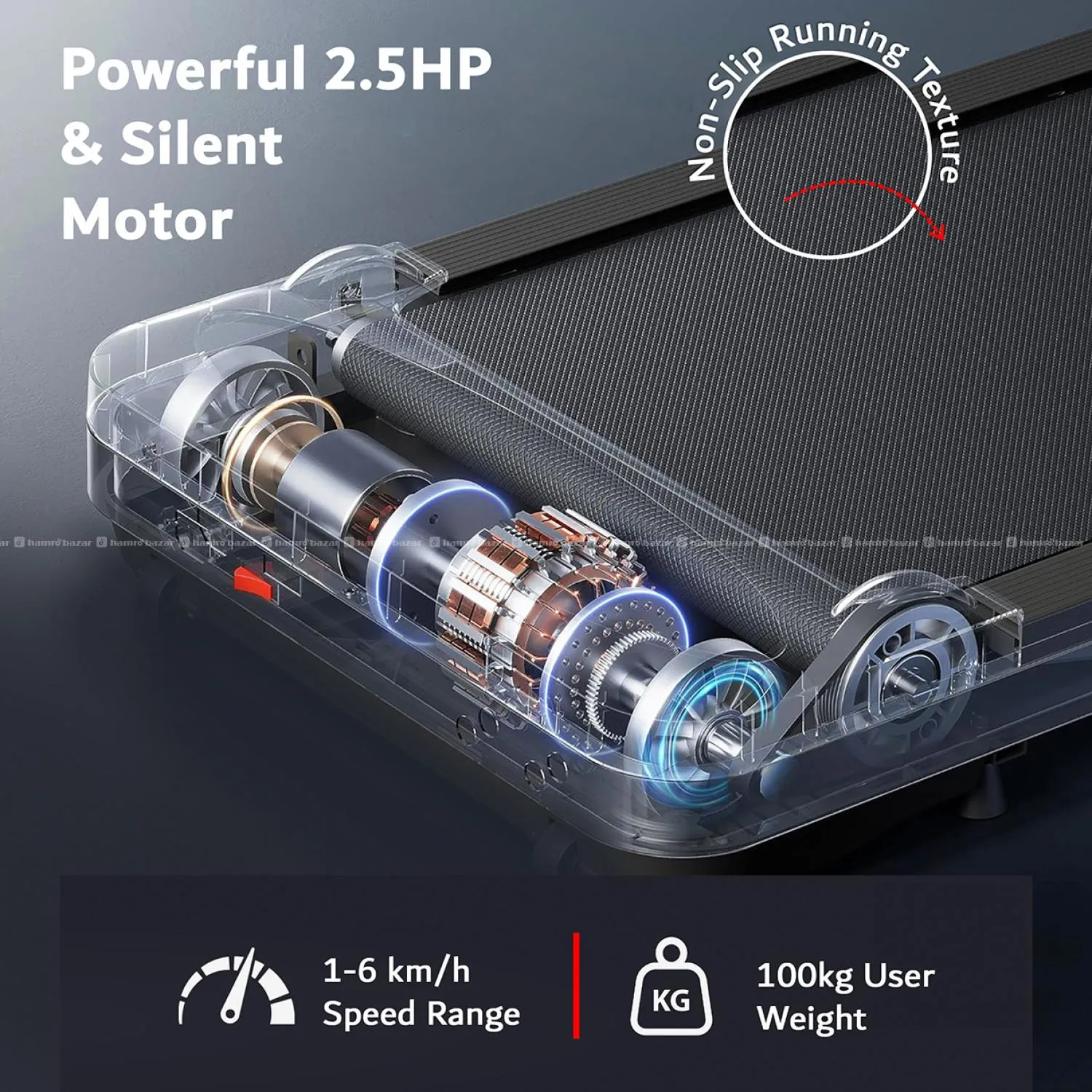 Sparnod STH-3002 2-in-1 Walking Pad & Treadmill 4